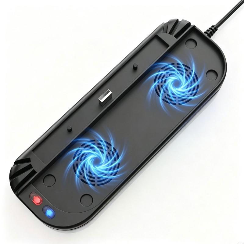 Q6PA مروحة قاعدة محمولة وشواحن - مراجعة Gaming Console Design وسعره
